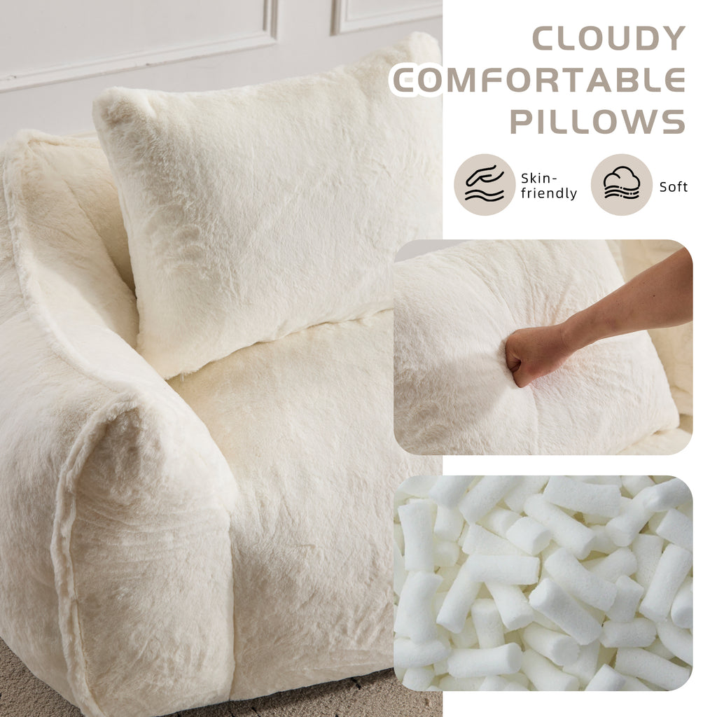 Soft Fluffy Loveseat Sofa