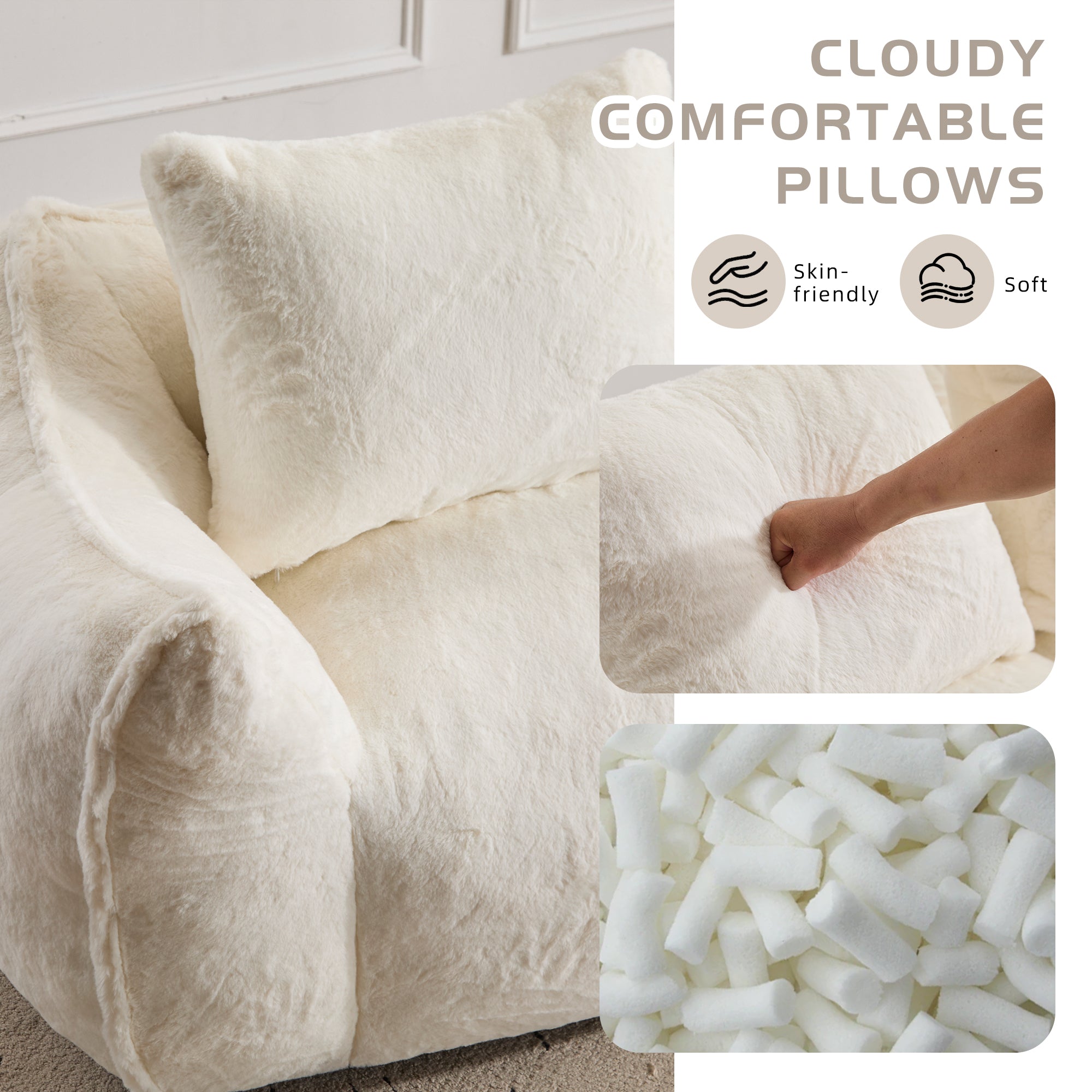 Soft Fluffy Loveseat Sofa
