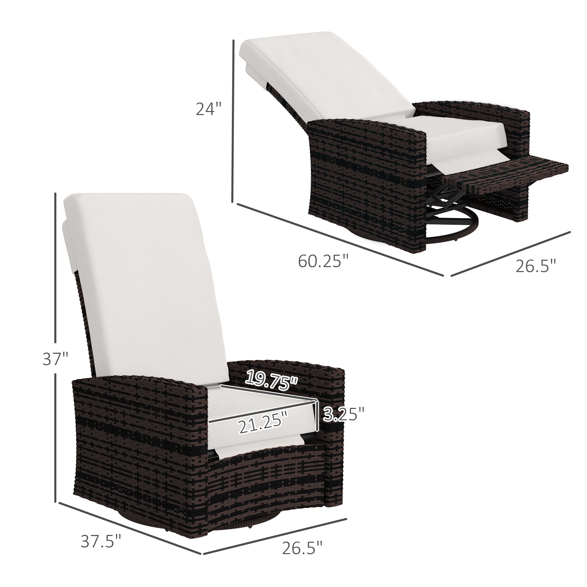 Water‑Resistant Wicker Recliner