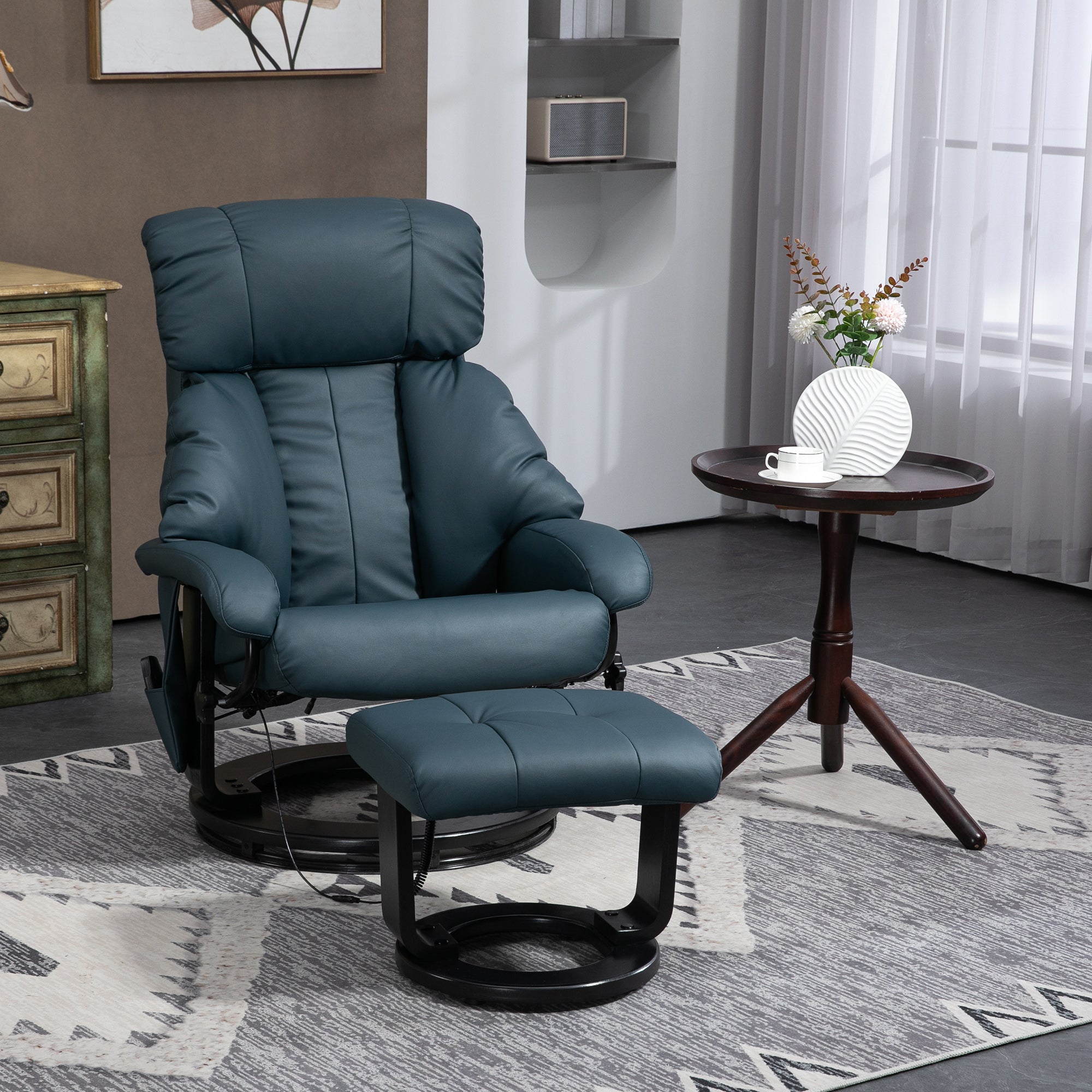 Swivel Recliner with Footstool
