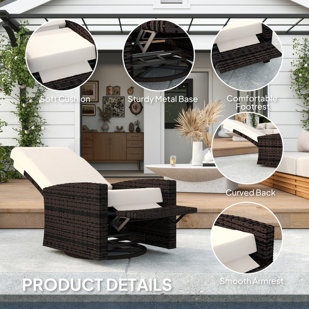 Water‑Resistant Wicker Recliner