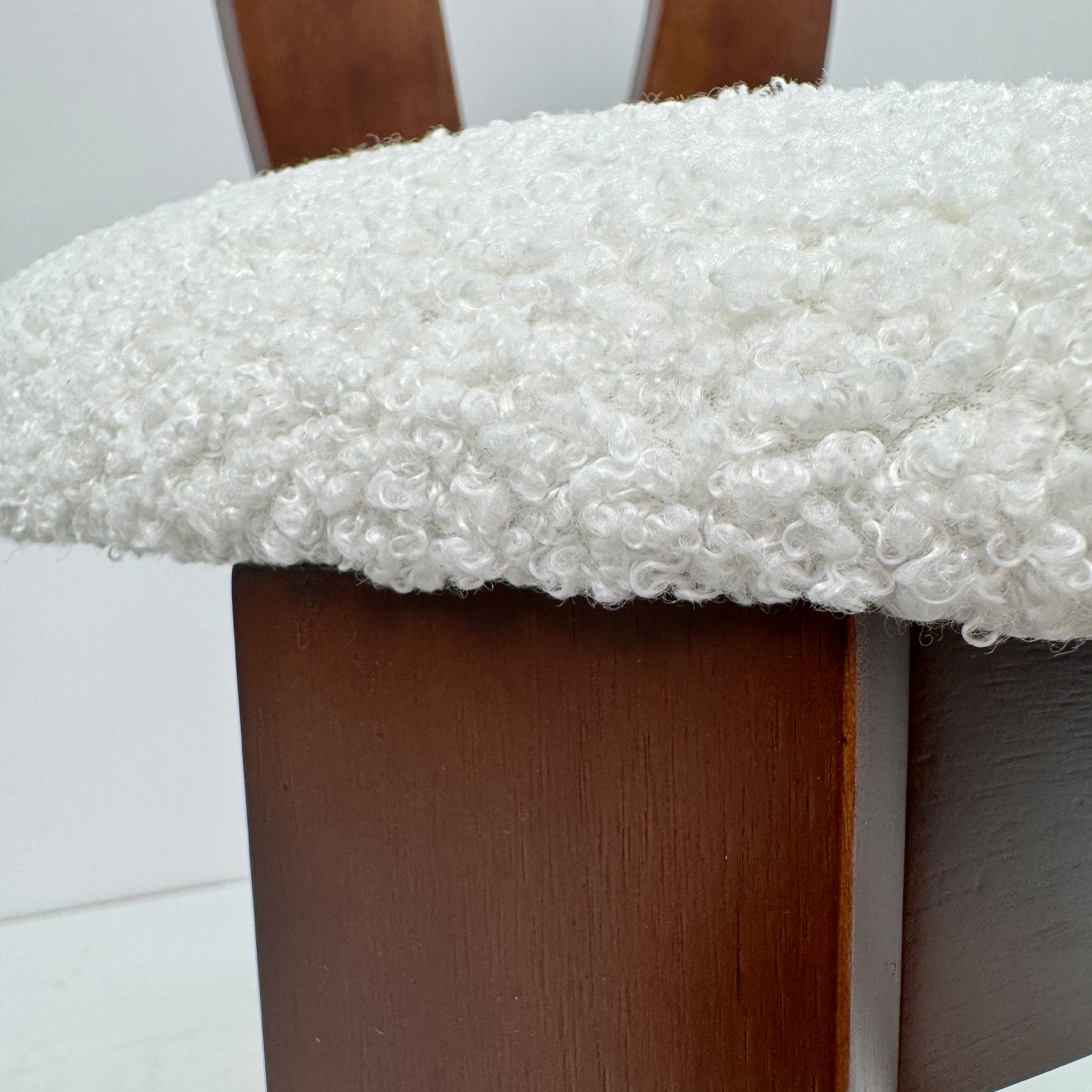Modern brown dining chairs for kitchen or dining space with elegant wood frame

