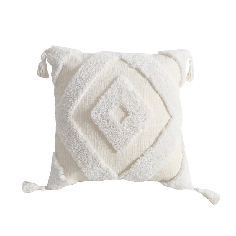 Handmade Chenille Pillowcase with Tassel for Sofa