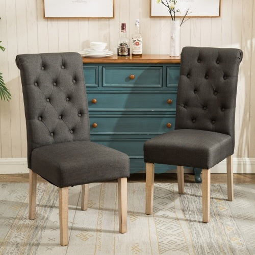 Solid Wood Tufted Parsons Dining Chair(Set Of 2)