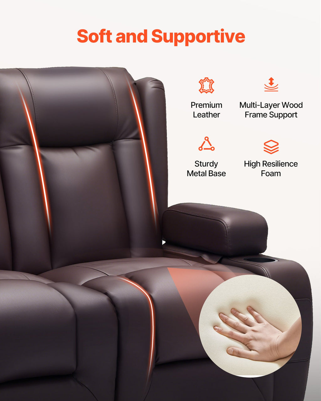 Loveseat Recliner Sofa with Heating & Massage