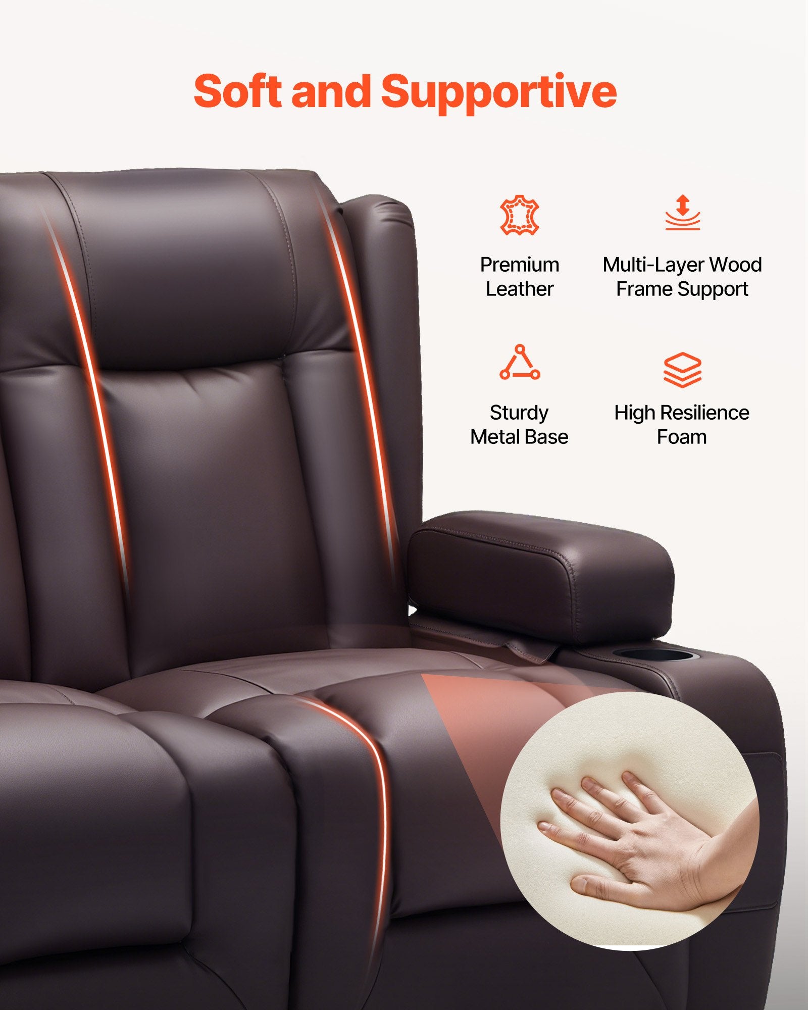 Loveseat Recliner Sofa with Heating & Massage