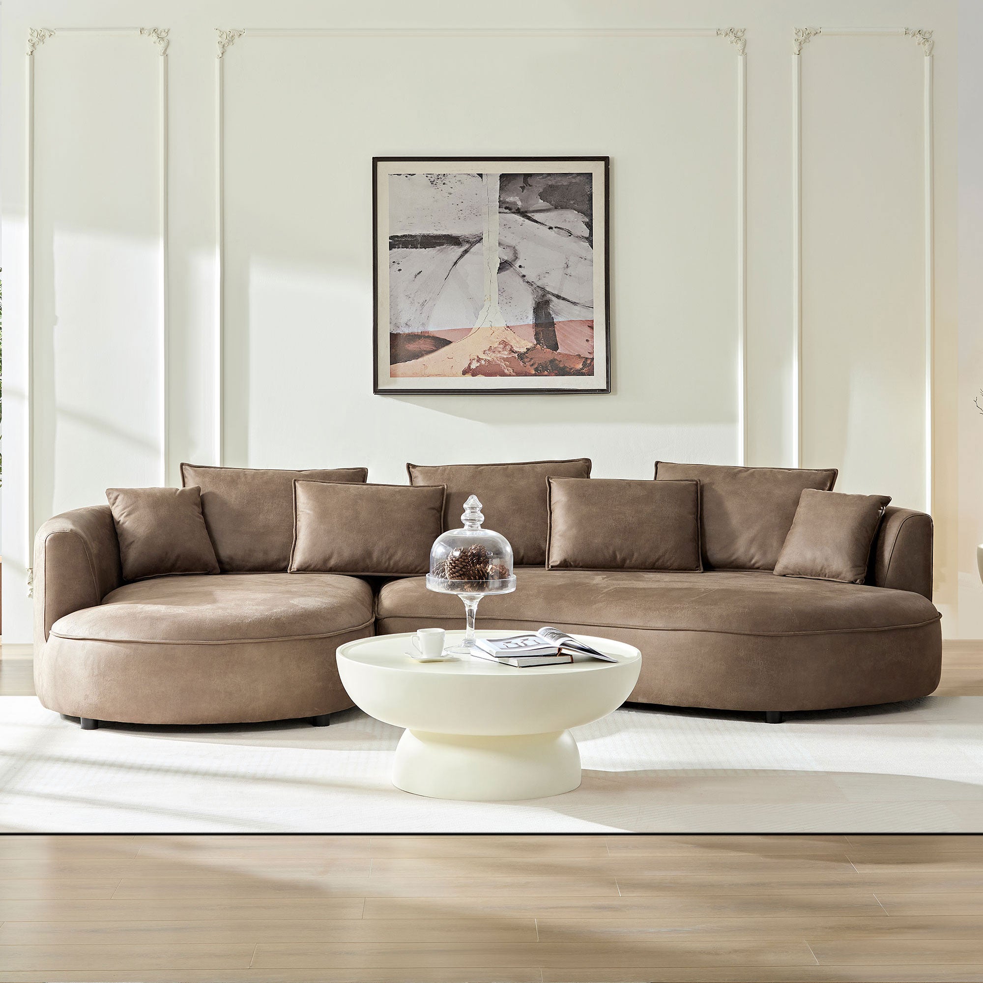 Five‑Seat Curved Sectional Sofa