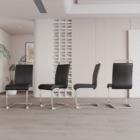 2 Set-Sleek PU Leather Side Chairs