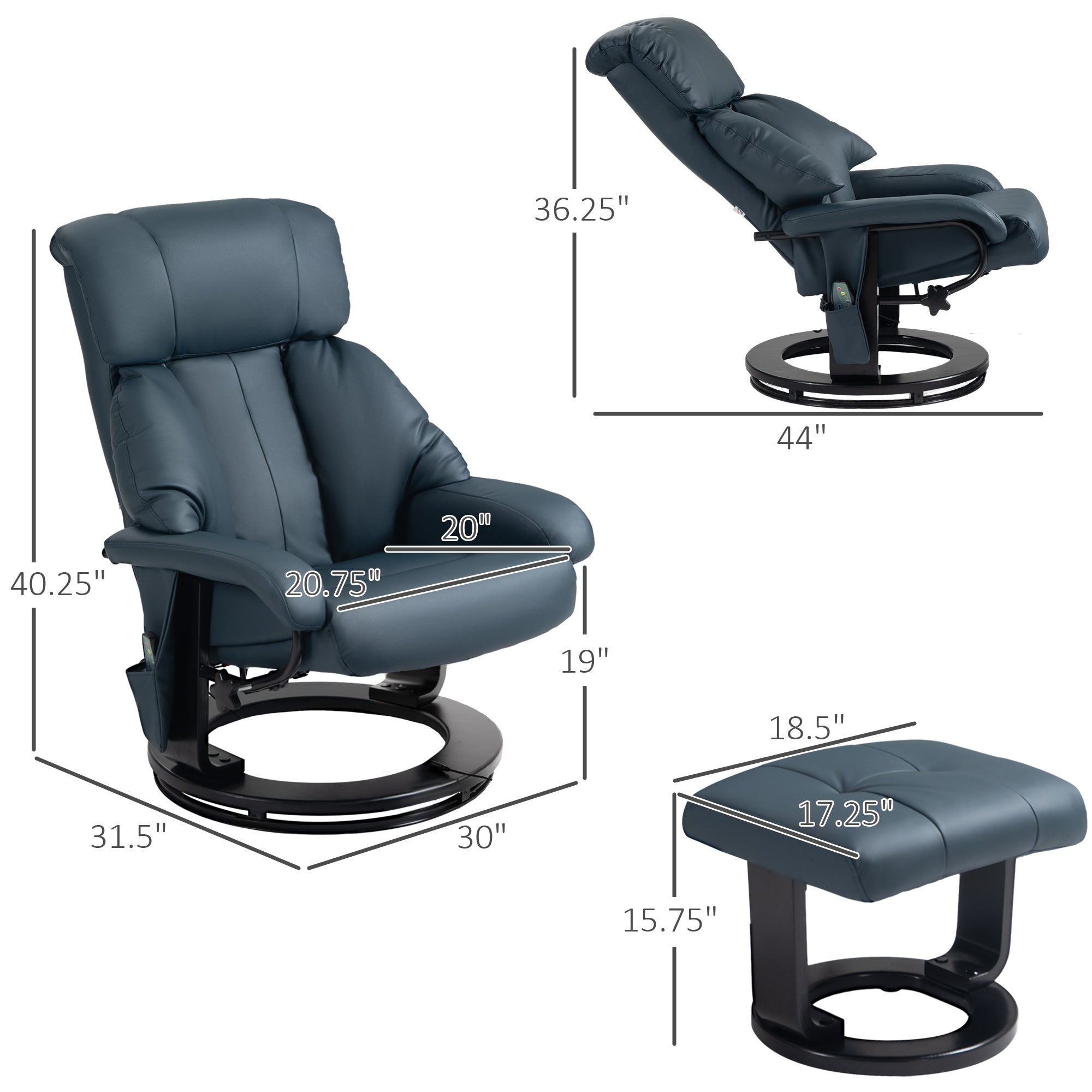Swivel Recliner with Footstool