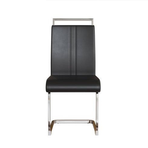 2 Set-Sleek PU Leather Side Chairs