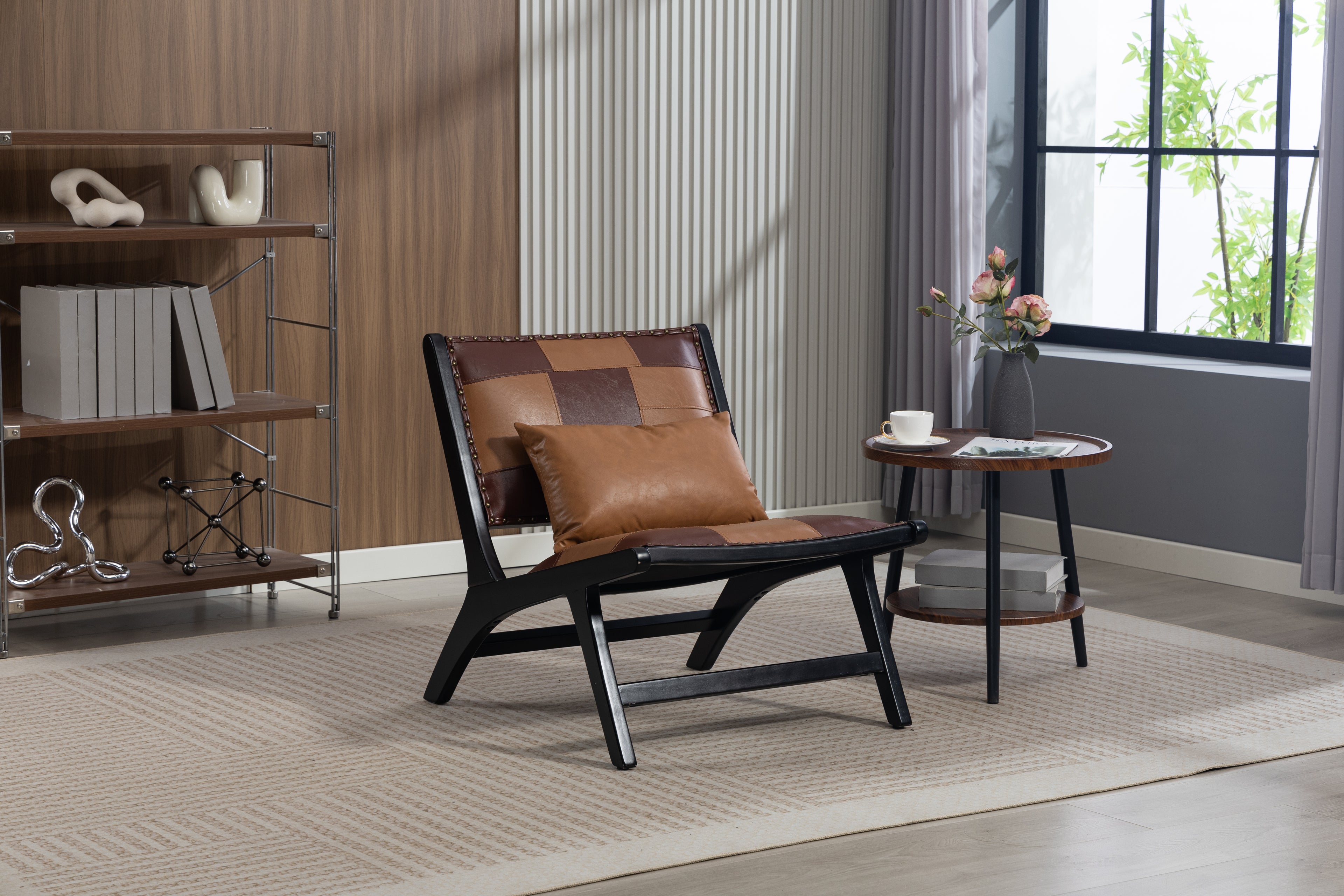 Scandinavian-style accent chair for indoor or covered outdoor seating area