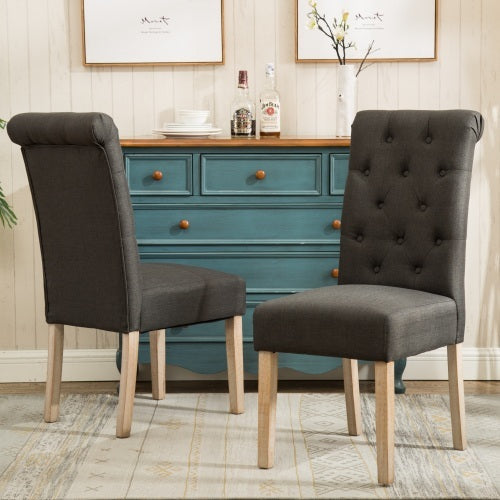 Solid Wood Tufted Parsons Dining Chair(Set Of 2)
