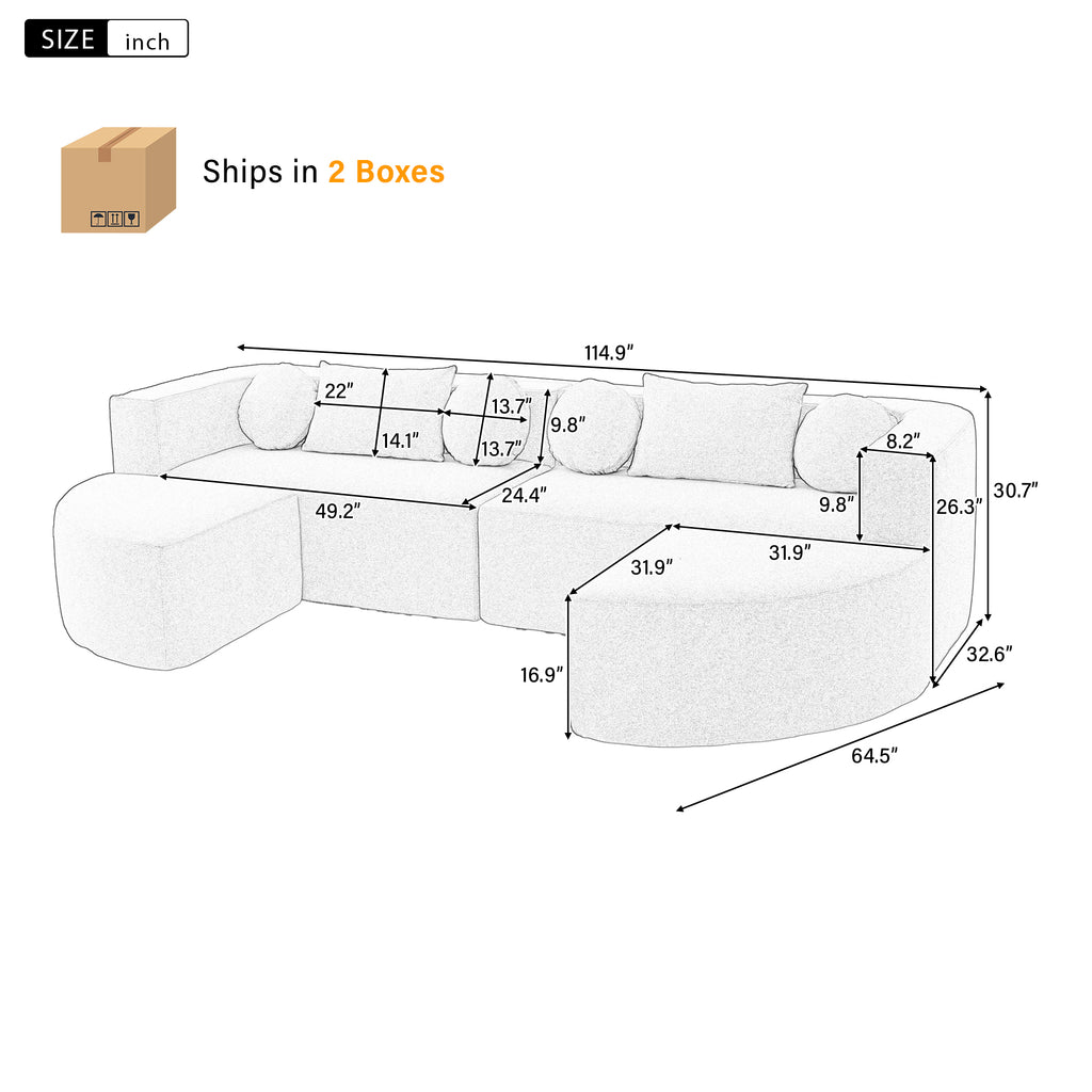 Modular Boneless Sectional Sofa