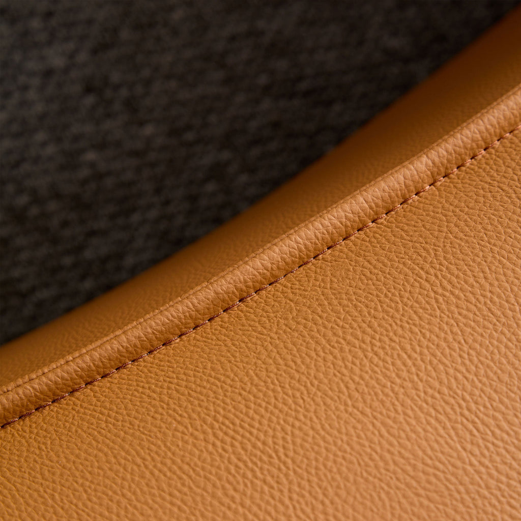 Curved Eco‑Leather Sectional Sofa, Orange